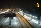 A train at a station platform