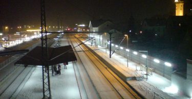 A train at a station platform