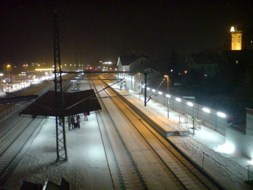 A train at a station platform